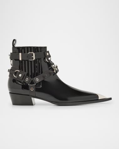 Christian Louboutin Men's Chesteviss Patent Leather Chelsea Boots