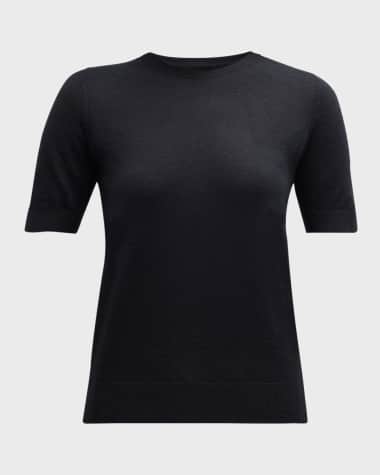 Neiman Marcus Cashmere Collection Superfine Cashmere Crop Sweater