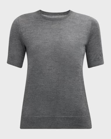 Neiman Marcus Cashmere Collection Superfine Cashmere Crop Sweater