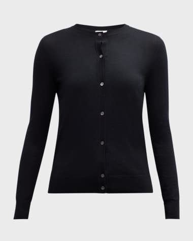 Neiman Marcus Cashmere Collection Cashmere Crewneck Cardigan
