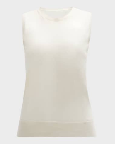 Neiman Marcus Cashmere Collection Superfine Cashmere Sleeveless Shell