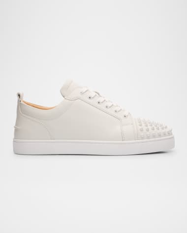 Christian Louboutin Men's Louis Junior Spikes Leather Low-Top Sneakers