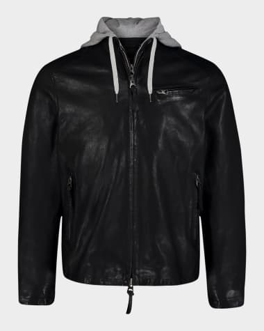 Robert Graham Men's Leather Moto Jacket