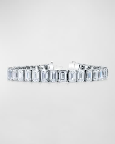 Neiman Marcus Diamonds Platinum North-South Prong-Set Diamond Tennis Bracelet, 21.50tcw, 7"L