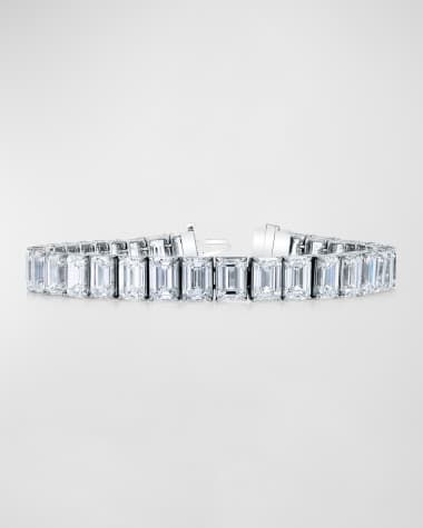 Neiman Marcus Diamonds Platinum North-South Prong-Set Diamond Tennis Bracelet, 34.00tcw, 7"L