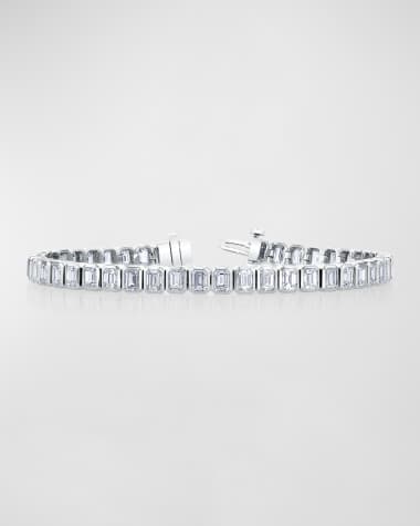 Neiman Marcus Diamonds x Christina Adamo 18K Gold North-South Bezel-Set Diamond Tennis Bracelet, 9.60tcw, 7"L