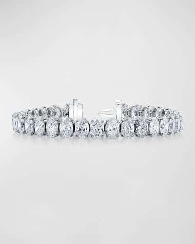Neiman Marcus Diamonds 18K Gold North-South Prong-Set Diamond Tennis Bracelet, 9.80tcw