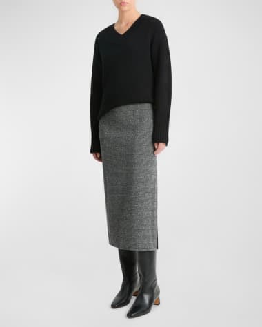 Vince Glen Plaid Side Slit Skirt