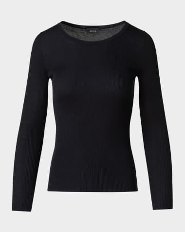 Akris Fitted Rib-Knit Sweater