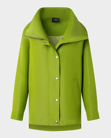 Akris Palina Water-Resistant Silk Poplin Parka Jacket