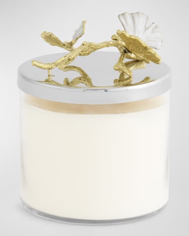 Michael Aram Butterfly Ginkgo White & Gold Candle