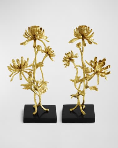 Michael Aram Dahlia Tall Candleholders, Set of 2