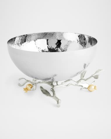 Michael Aram Pomegranate Silver & Gold Serving Bowl with 24K Goldplate