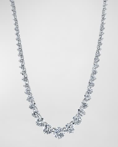 Neiman Marcus Diamonds 18K Gold 3-Prong Riviera 16" Diamond Necklace in 18K Gold