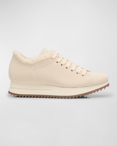 Pedro Garcia Orinda Suede Shearling Platform Sneakers
