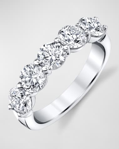Neiman Marcus Diamonds 18K White Gold 5 Stone Band with Round Cut Diamonds, 2.50ct