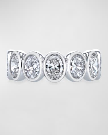 Neiman Marcus Diamonds 18K White Gold 7 Stone Band with Bezel Set Oval Cut Diamonds, 2.30ct