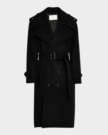 Saint Laurent Men's Double-Breasted Overcoat