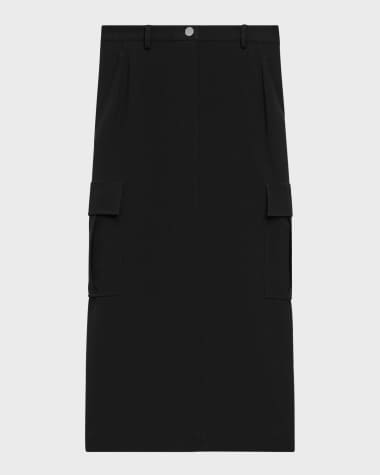 Theory Admiral Crepe Relaxed Midi Cargo Skirt