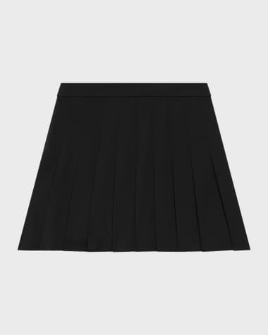 Theory Pleated Wool Suiting Mini Skirt