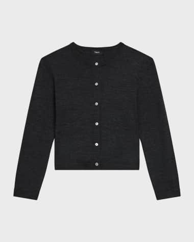 Theory Regal Merino Wool Cropped Cardigan