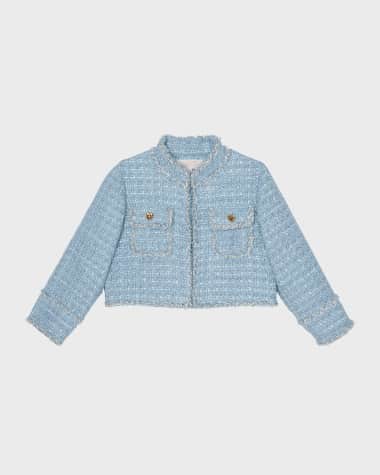 Tutu Du Monde Girl's Aubazine Tweed Embellished Cropped Jacket, Size 12-14