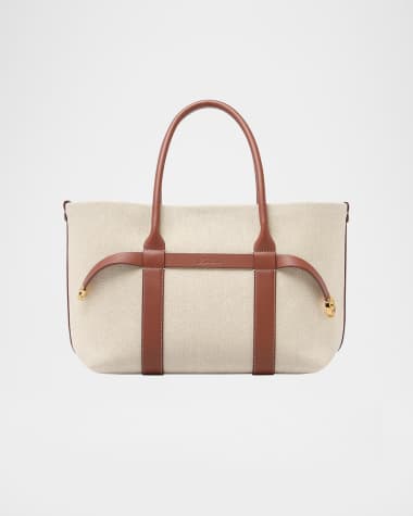 Loro Piana Ghiera Small Canvas Shopper Tote Bag