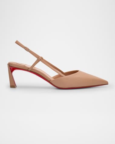 Christian Louboutin Condoroline Leather Red Sole Slingback Pumps