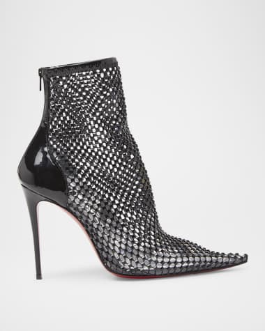 Christian Louboutin Kate Max Mesh Red Sole Stiletto Booties