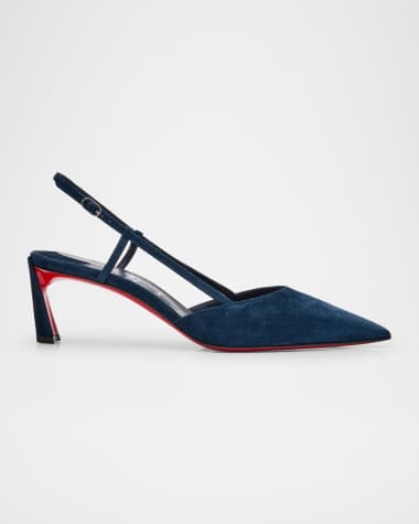 Christian Louboutin Condoroline Suede Red Sole Slingback Pumps