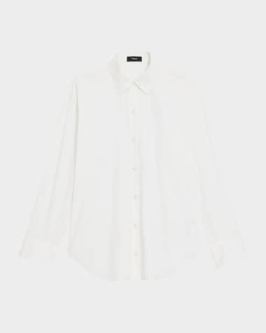 Theory Button-Front Boyfriend Shirt