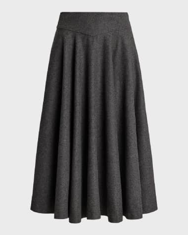 Ralph Lauren Collection Jennine Wool Flannel Skirt