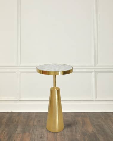 Worlds Away Elias Tapered Brass Side Table