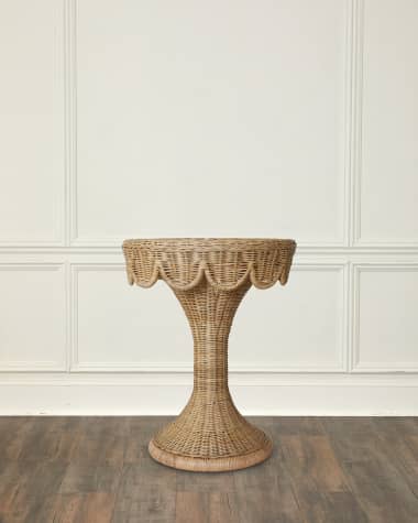 Worlds Away Orla Scallop-Edge Side Table