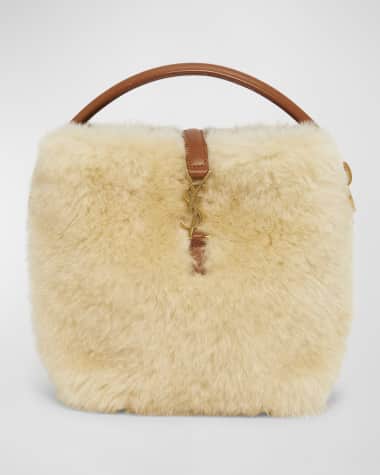 Saint Laurent Le 37 Mini YSL Bucket Bag in Lamb Shearling Fur