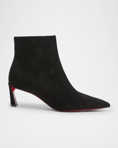 Christian Louboutin Condora Suede Red Sole Ankle Booties