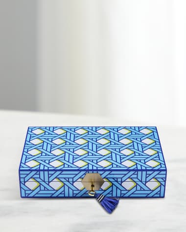 Jonathan Adler Basketweave Lacquer Jewelry Box