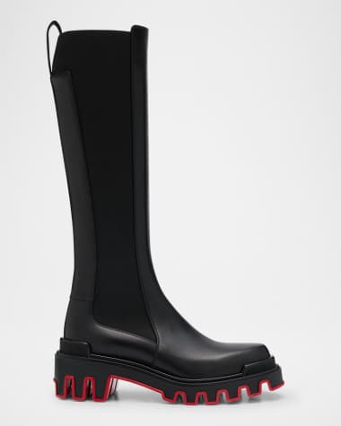 Christian Louboutin Dune Leather Red Sole Knee Boots
