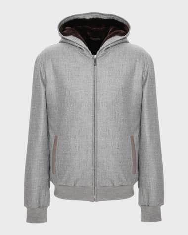 Gorski Men's Loro Piana Wool-Cashmere Jacket with Select Shearling Lamb Lining