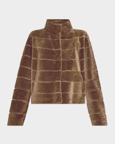 Gorski Reversible Textured Lamb Shearling Jacket
