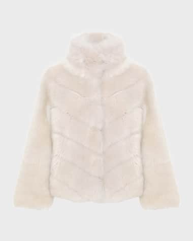 Gorski Reversible Merinillo Lamb Shearling Chevron Jacket With Horizontal Bottom