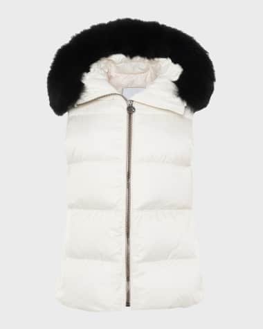 Gorski Apres-Ski Vest With Detachable Toscana Lamb Shearling Hood Trim