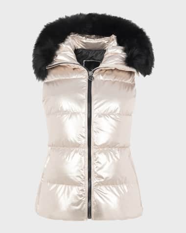 Gorski Apres-Ski Vest With Detachable Toscana Lamb Shearling Hood Trim
