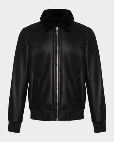 Gorski Men's Lamb Shearling Bomber Jacket
