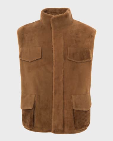 Gorski Men's Sheared Shearling Vest