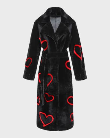Gorski Reversible Heart Lamb Shearling Coat With Belt