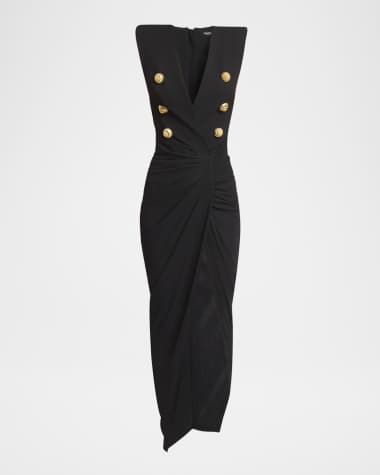 Balmain Tailored Gown with Embossed Button Details