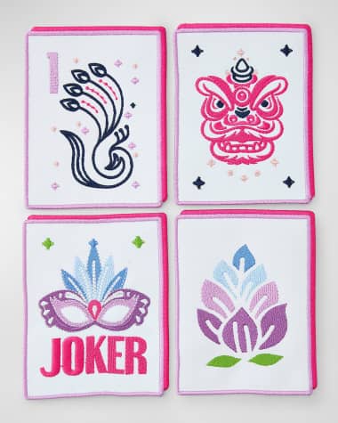 OH MY MAHJONG Soiree Tile Cocktail Napkins, Set of 4