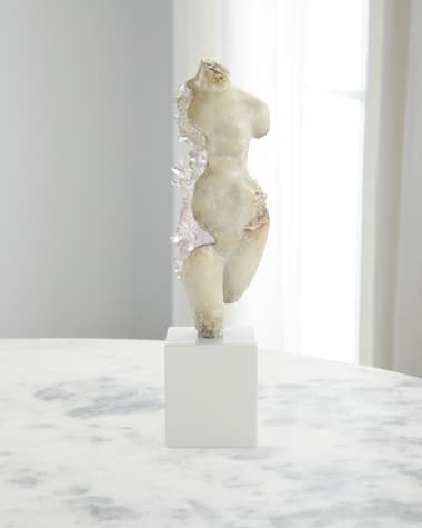 John-Richard Collection Crystal Maiden Sculpture on Marble Base