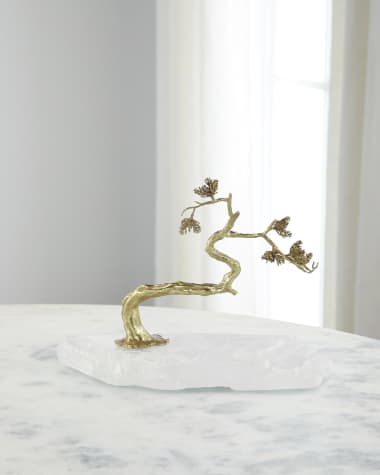 John-Richard Collection Winding Brass Tree on Selenite II